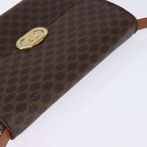 CELINE Macadam Canvas Shoulder Bag Pvc Leather Brown Gold - Picture 6 of 13